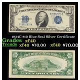 1934C $10 Blue Seal Silver Certificate Grades xf