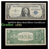 1957B $1 Blue Seal Silver Certificate Grades vf++