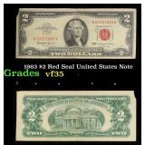 1963 $2 Red Seal United States Note Grades vf++