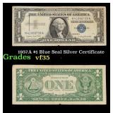 1957A $1 Blue Seal Silver Certificate Grades vf++