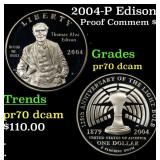 2004-P Edison Proof Modern Commem Dollar $1 pr70 d