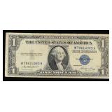 1935E $1 Blue Seal Silver Certificate Grades vf++