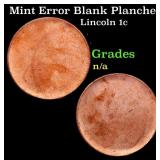 Mint Error Blank Planchet Lincoln Cent 1c Grades U