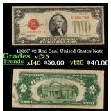 1928F $2 Red Seal United States Note Grades vf+