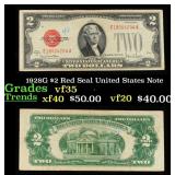 1928G $2 Red Seal United States Note Grades vf++