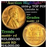 *Highlight* 1939-p Lincoln Cent TOP POP! 1c ms68+