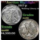 *Highlight* 1917-p Walking Liberty Half Dollar 50c