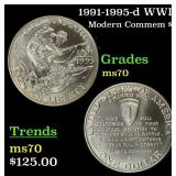 1991-1995-d WWII Modern Commem Dollar $1 ms70 SEGS