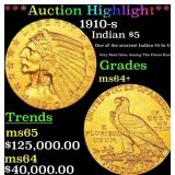 *Highlight* 1910-s Gold Indian Half Eagle $5 Choic