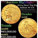 *Highlight* 1914-p Gold Indian Quarter Eagle Near