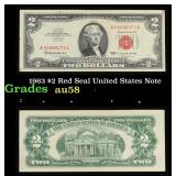 1963 $2 Red Seal United States Note Grades Choice