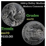 1999-p Dolley Madison Modern Commem Dollar $1 ms70