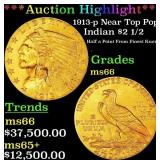 *Highlight* 1913-p Gold Indian Quarter Eagle Near