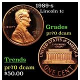 1989-s Proof Lincoln Cent 1c Grades GEM++ Proof De