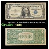 1957B $1 Blue Seal Silver Certificate Grades vf++