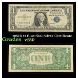 1957B $1 Blue Seal Silver Certificate Grades vf++