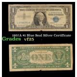 1957A $1 Blue Seal Silver Certificate Grades vf+