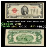 1928G $2 Red Seal United States Note Grades vf++