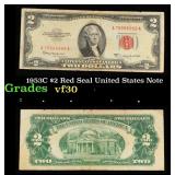 1953C $2 Red Seal United States Note Grades vf++