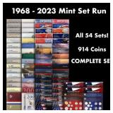 COMPLETE MINT SET RUN ALL 54 SETS! 1968-2023 914 C