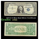 1957A $1 Blue Seal Silver Certificate Grades vf++