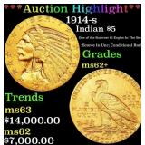 *Highlight* 1914-s Gold Indian Half Eagle $5 Selec