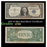 1957 $1 Blue Seal Silver Certificate Grades xf