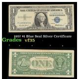 1957 $1 Blue Seal Silver Certificate Grades vf++