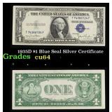 1935D $1 Blue Seal Silver Certificate Grades Choic