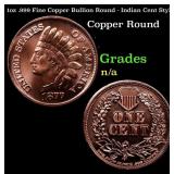 1oz .999 Fine Copper Bullion Round - Indian Cent S
