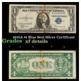 1935A $1 Blue Seal Silver Certificate Grades xf de
