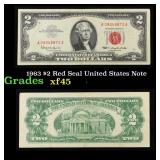 1963 $2 Red Seal United States Note Grades xf+