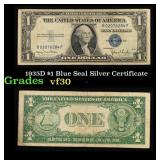 1935D $1 Blue Seal Silver Certificate Grades vf++