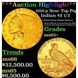 *Highlight* 1910-p Gold Indian Quarter Eagle Near