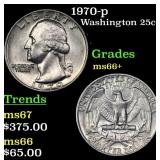 1970-p Washington Quarter 25c Grades GEM++ Unc