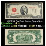 1928F $2 Red Seal United States Note Grades vf++