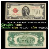 1928G $2 Red Seal United States Note Grades vf++