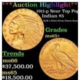 *Highlight* 1911-p Gold Indian Half Eagle Near Top