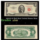 1953A $2 Red Seal United States Note Grades xf