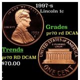 1997-s Proof Lincoln Cent 1c pr70 rd DCAM SEGS