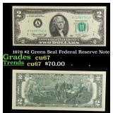 1976 $2 Green Seal Federal Reserve Note Grades Gem