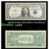 1957B $1 Blue Seal Silver Certificate Grades Choic