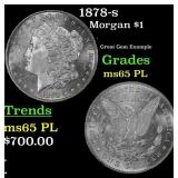 1878-s Morgan Dollar $1 Grades ms65 PL