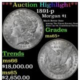 *Highlight* 1891-p Morgan Dollar $1 ms65+ SEGS (fc