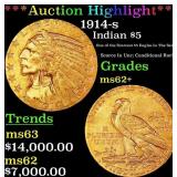 *Highlight* 1914-s Gold Indian Half Eagle $5 ms62+