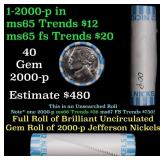 BU Shotgun Jefferson 5c roll, 2000-p 40 pcs Bank $