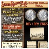 11- Silver Peace Dollar $1 Roll Rare By SEARS 10 C