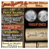 8- 20 Coin SEARS Roll UNC Peace Dollars $1 1935/'P