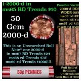 BU Shotgun Lincoln 1c roll, 2000-d 50 pcs Bank Wra