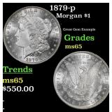 1879-p Morgan Dollar $1 Grades ms65